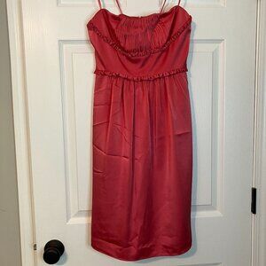 BCBGMaxAzria: Strapless coral ruffle dress (size 4)